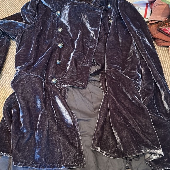 NWT FREE PEOPLE faye velvet military style jack in ebony grey size small - Picture 9 of 12